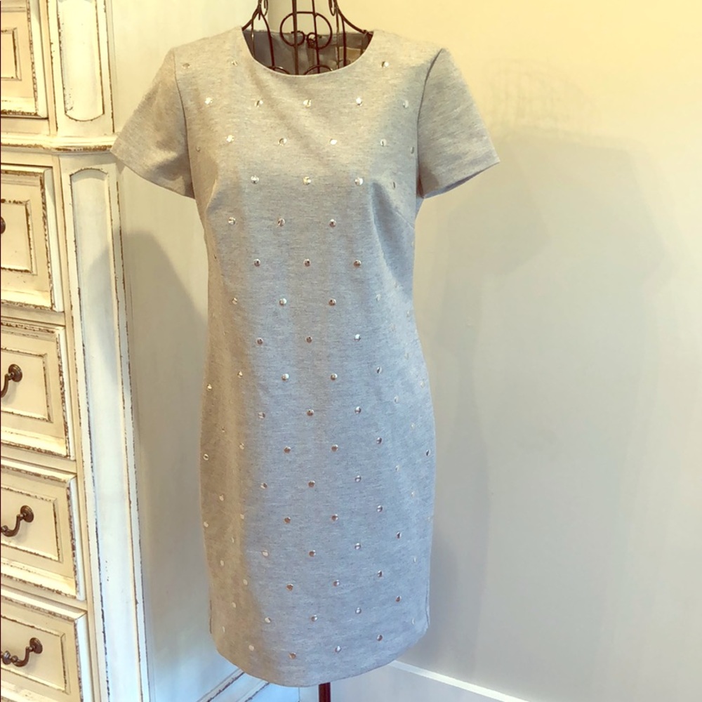 Michael Kors Gray Studded Sheath Dress